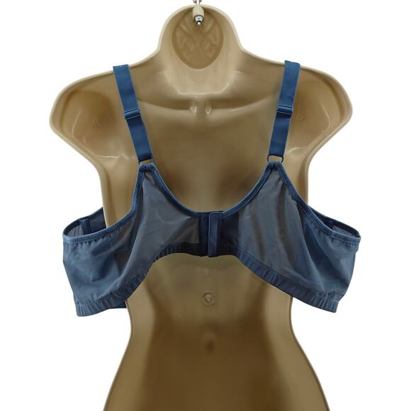 Breezies Signature Shine Unlined Underwire Support Bra Blue 46B - Picture 4 of 4